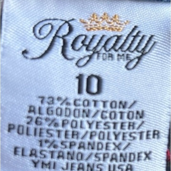 Royalty Wanna Betta Butt blue stretch denim Bermuda length shorts Sz 10 - Picture 3 of 6